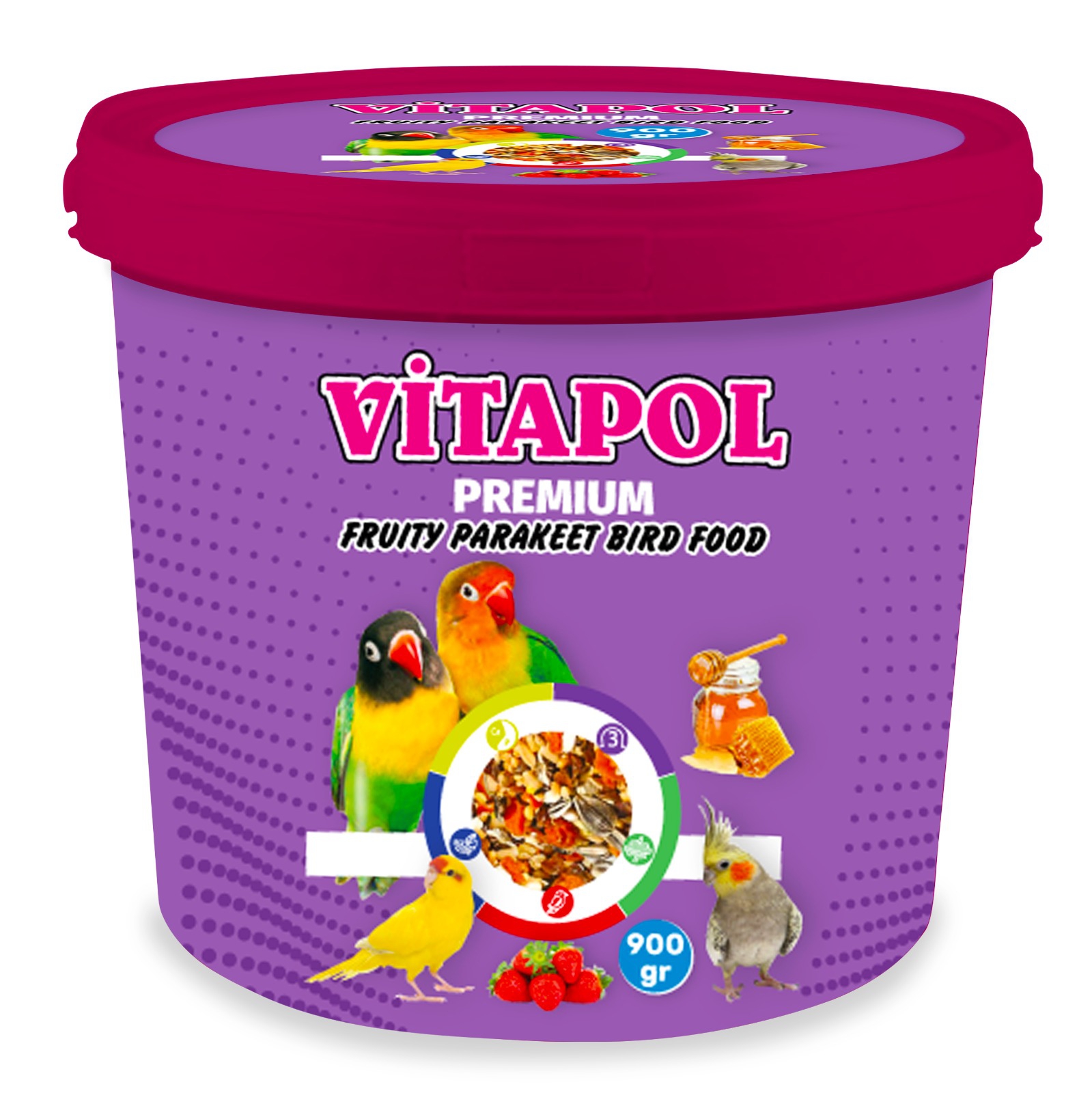 VİTAPOL PREMIUM MEYVELİ PARAKET PAPAĞAN KUŞ YEMİ 900 GR